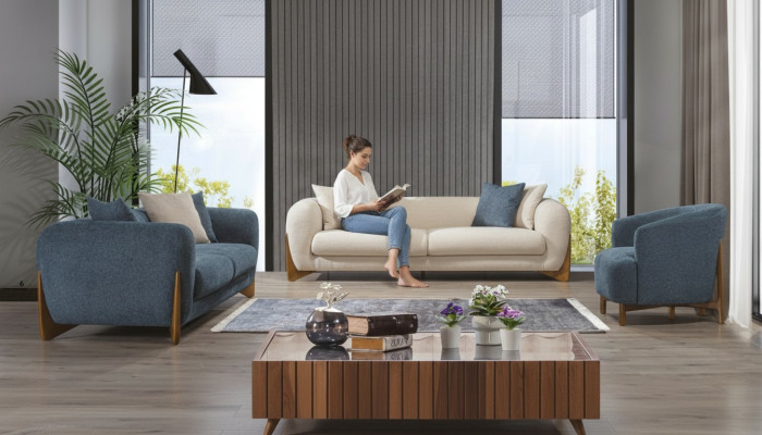 Meble w stylu włoskim Zestaw sofowy Sofa Meble 3+3+1 miejsce do siedzenia