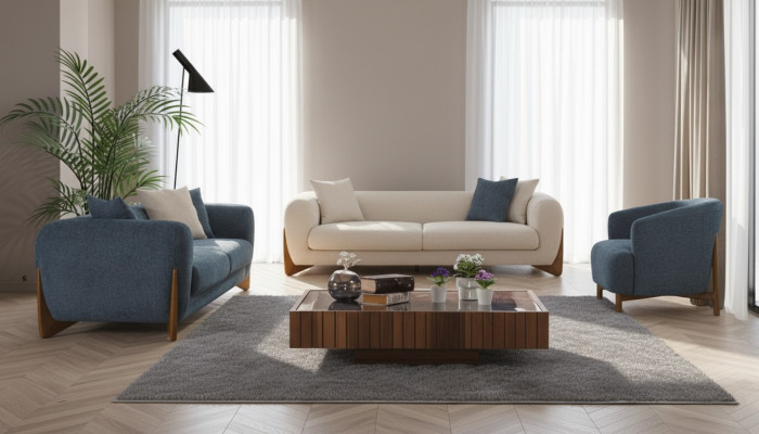 Meble w stylu włoskim Zestaw sofowy Sofa Meble 3+3+1 miejsce do siedzenia