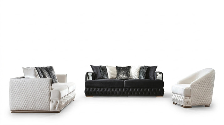Chesterfield Luxury Zestaw sofowy Podkładka Meble 3+3+1 Żywy krajobraz
