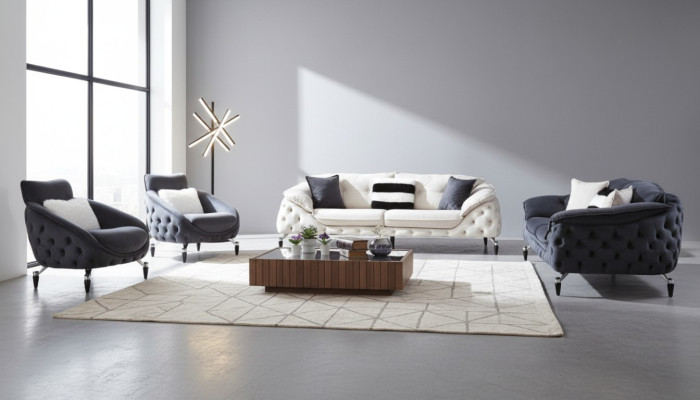 Chesterfield Fotel 1 miejsce siedzące Czarny salon o luksusowym wystroju