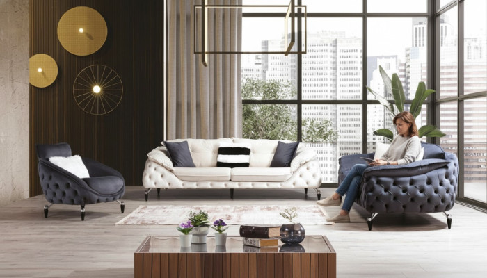 Zielona kanapa Chesterfield Materiał Sofa Sofa Meble Luksusowe wyposażenie Sofy Kanapy