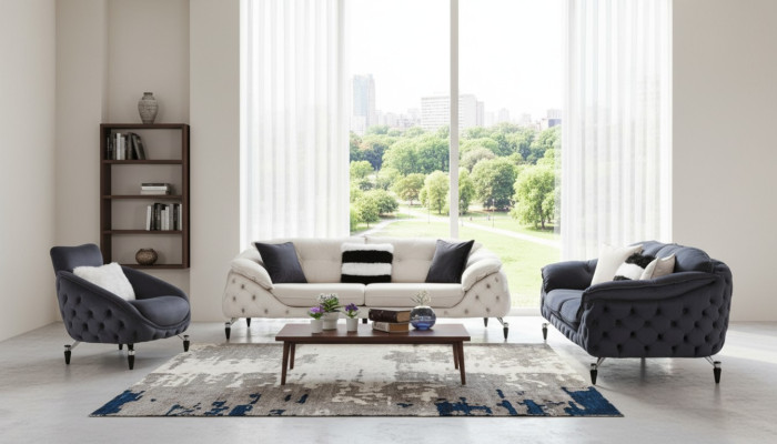 Zielona kanapa Chesterfield Materiał Sofa Sofa Meble Luksusowe wyposażenie Sofy Kanapy