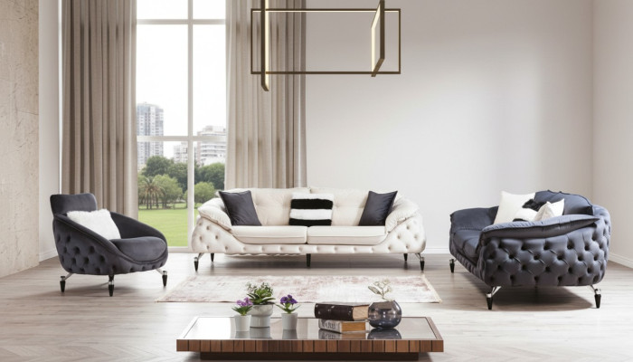 Kanapa trzyosobowa Chesterfield Podkładka Sofy Włókienniczy Skóra Sofa Kanapy Meble Nowe