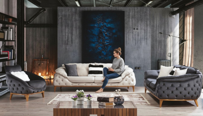 Kanapa Chesterfield Trzyosobowa Podkładka Sofy Włókienniczy Skóra Sofa Kanapy Meble Nowość