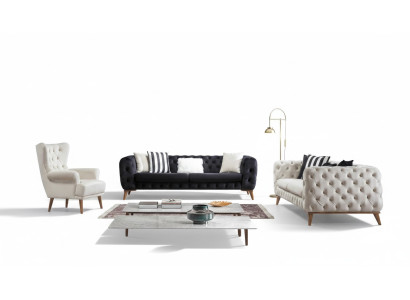 Sofa 3 miejsce do siedzenia Czarny Luxury Meble Chesterfield Sofa Bed Łóżko 3er