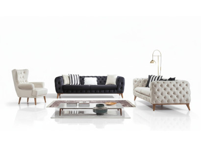 Sofa 3 miejsce do siedzenia Biały Luxury Meble Chesterfield Meble w stylu włoskim
