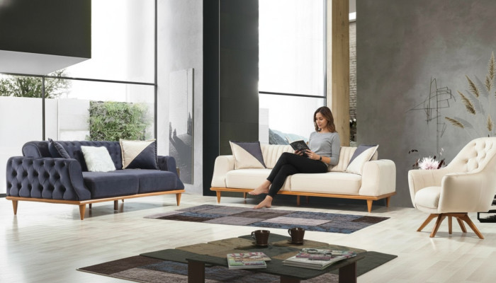 Luksusowy Zestaw sofowy Soft Couch Włókienniczy Materiał Zestaw Sof 331 miejsce do siedzenia Meble