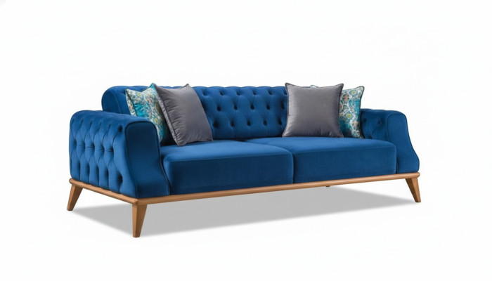 Sofa 3 miejsce do siedzenia Blue Living Room Classic Chesterfield Elegant Style
