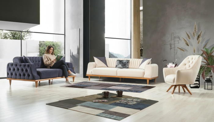 Fotel Beige 1 miejsce siedzące Pokój dzienny Klasyczny design Chesterfield