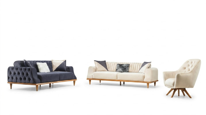 Fotel Beige 1 miejsce siedzące Pokój dzienny Klasyczny design Chesterfield
