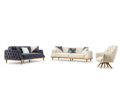 Fotel Beige 1 miejsce siedzące Pokój dzienny Klasyczny design Chesterfield