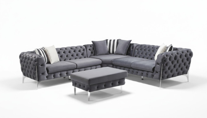 Narożny kanapa Zestaw narożny Kanapa Sofa Chesterfield Żywy krajobraz
