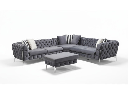 Narożny kanapa Zestaw narożny Kanapa Sofa Chesterfield Żywy krajobraz
