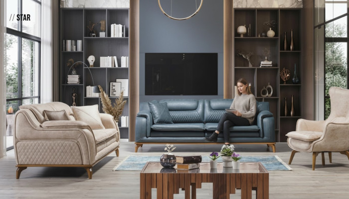 Sofa Beżowa 3 miejsce do siedzenia Salon Klasyczny Design Chesterfield Elegancki Styl Nowość