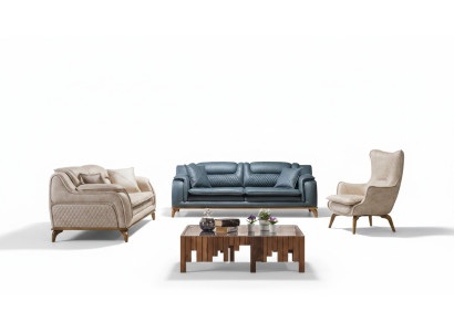 Sofa Blue 3 miejsce do siedzenia Salon Couch Design Chesterfield Italian Style Meble