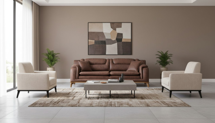 Designerska sofa kanapa Zestaw sofowy 331 miejsce do siedzenia zestaw tapicerski skórzana sofa kanapy