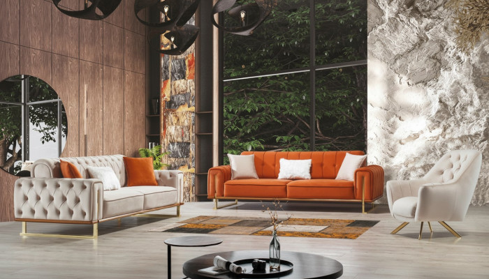 Luksusowe meble US Style Chesterfield Zestaw sofowy Sofa Wielokolorowa Sofa