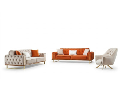 Luksusowe meble US Style Chesterfield Zestaw sofowy Sofa Wielokolorowa Sofa