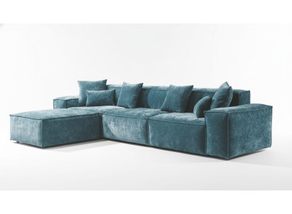 Narożnikowa kanapa Niebieski Salon Elegancki Narożny Design Zestaw mebli narożnych