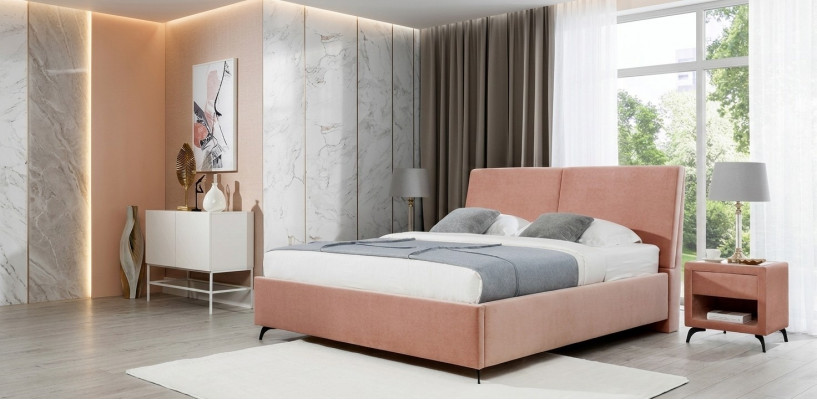 Łóżko Rosa Sypialnia Drewno Meble Włókiennicze Łóżka hotelowe w stylu Art Deco