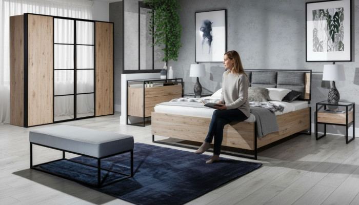 Szafa Brązowe Drewno Meble Design Elegancka Sypialnia Nowoczesna Szafa Nowość