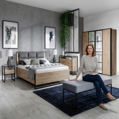 Stolik nocny Brown Drewno Meble Design Sypialnia Meble Art déco Nowość