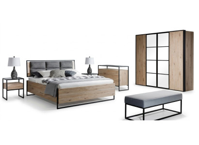 Stolik nocny Brown Drewno Meble Design Sypialnia Meble Art déco Nowość