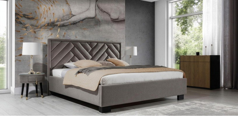 Podkładka łóżko Meble Sypialnia łóżko Taupe Brown 200x200cm Aksamite