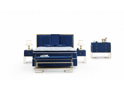 Łóżko Niebieskie Metalowe Meble Design Eleganckie Sypialnia Meble Luksusowe Nowoczesne Nowe