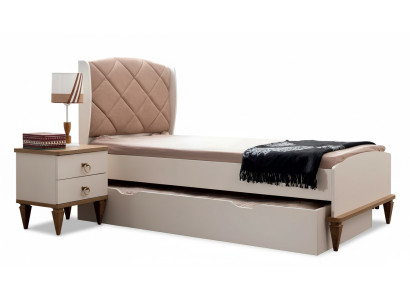 żłobek Zestaw Beżowe łóżko składane Stolik nocny Jungzimmer Design Modern New 2-częściowy.