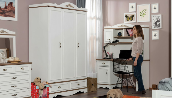 Szafa Luxury Classic Szafa Meble Drewno Sypialnia Szafki Biały