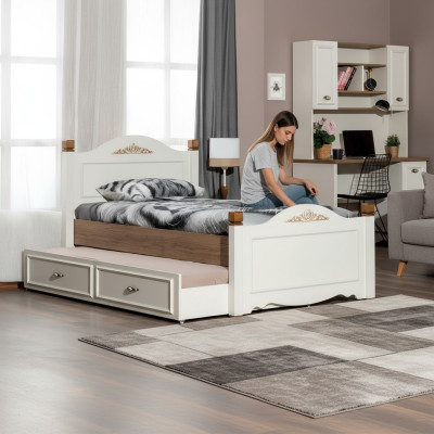 łóżko rozkładane żłobek Łóżko Sypialnia Design Luxury Meble Drewno Youth Room
