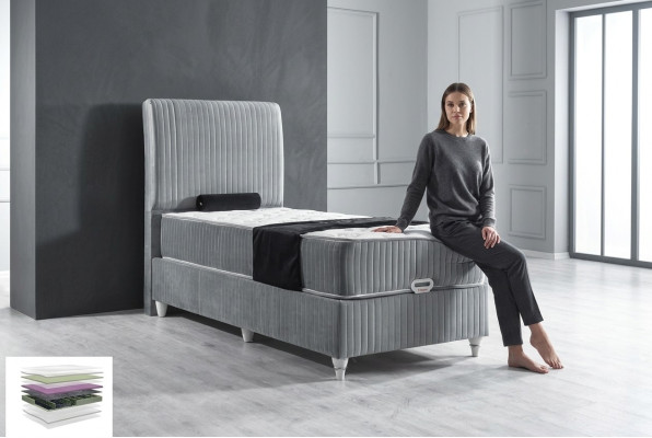 Luksusowe łóżko ze sprężynami skrzyniowymi Łóżko Hotel Singel łóżka z materacem 90x200 Meble
