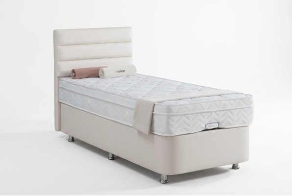 Łóżko Łóżko Pojedyncze Beżowe Metalowe Nowoczesne Sypialnia łóżka Meble 120x200