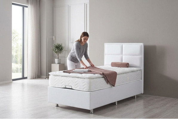 Sprężyna skrzyniowa Łóżko pojedyncze Meble łóżka 120x200cm z materacem podwójnym