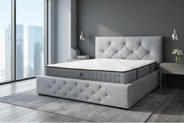 Łóżko Biały Nowoczesny Design Materiał Podkładka Sypialnia Podwójne łóżko Drewno Eleganckie Nowość