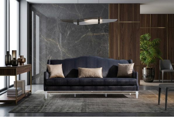 Designerska Sofa 3-osobowa Sofy do Salonu Szare Kanapy Luksusowe Sofy Tekstylne Nowość