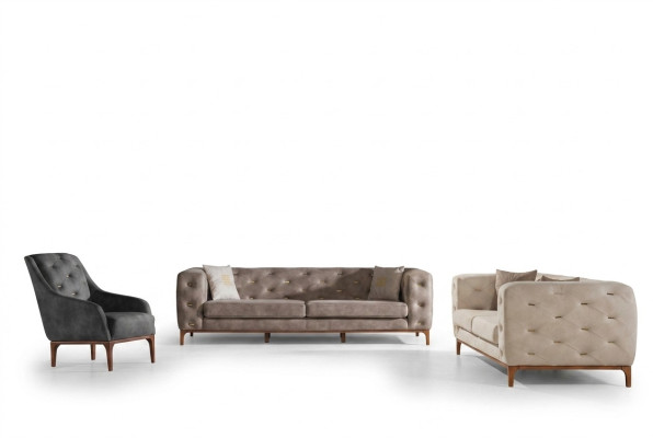Sofa Chesterfield Design Podkładka Couchen Nowoczesny Zestaw sofowy 3+3+1 Set