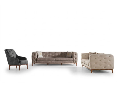 Sofa Chesterfield Design Podkładka Couchen Nowoczesny Zestaw sofowy 3+3+1 Set