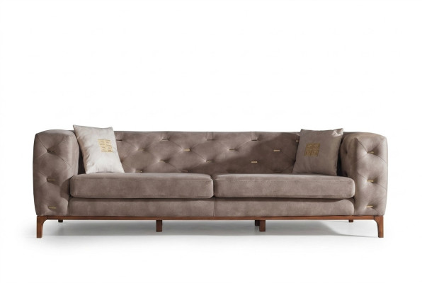 Sofa Kanapa 3 Siedziba Podkładka Sofy do Salonu Designerskie Meble Taupe Luxury