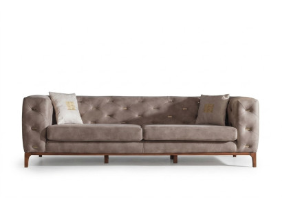 Sofa Kanapa 3 Siedziba Podkładka Sofy do Salonu Designerskie Meble Taupe Luxury