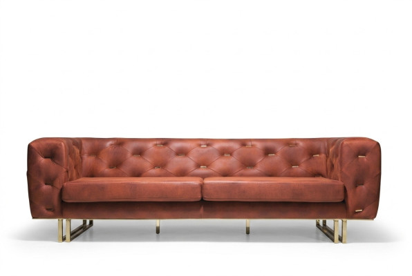 Chesterfield Włókienniczy Materiał Sofa Noble Design Classic Meble brązowy 3 Siedziba