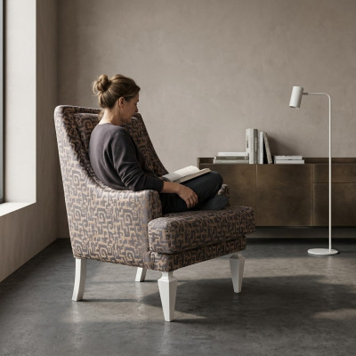 Brązowy salon tapicerowany Fotel Designerskie meble hotelowe jednoosobowe Lounge