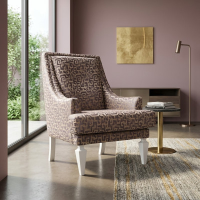 Brązowy salon tapicerowany Fotel Designerskie meble hotelowe jednoosobowe Lounge