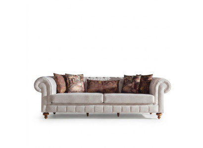 Sofy Materiał Sofa Nowoczesna3 Siedziba Kanapy Trzyosobowe Design Couch Podkładka Beżowa