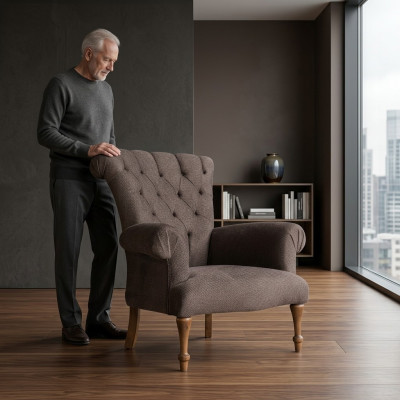 Chesterfield Couch Sofa Relaks Materiał Lounge Luxury Podkładka Fotel Design Brown