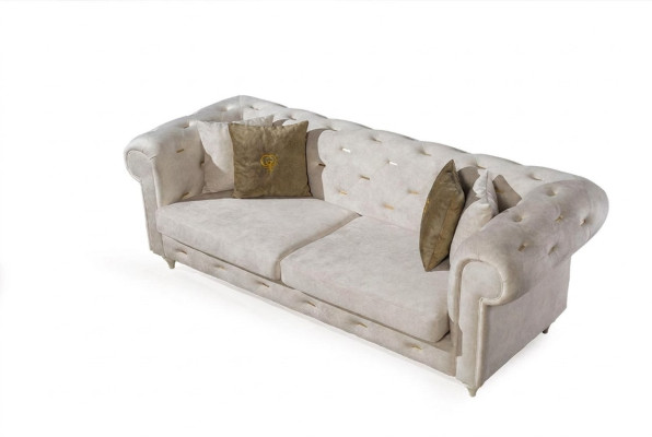 Biała 2-miejsce do siedzenia designerska sofa Chesterfield luksusowa 2-osobowa kanapa do salonu