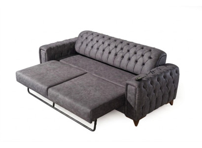 Sofa Trzyosobowa 3 miejsce do siedzenia Sofy Fotel Material Couch Meble Włókienniczy Kolor Szary