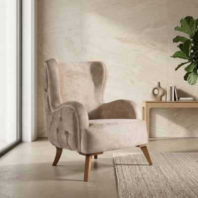 Włókienniczy Podkładka Fotel Sofa Siedziba Luksusowa Kolorowa Relaks Beżowa Chesterfield Nowość