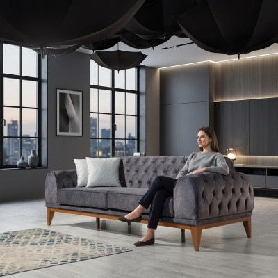 Sofa 3-osobowa Siedziba Sofy Włókiennicze Design Sofa Meble Nowa Kanapa Trzyosobowa Nowa